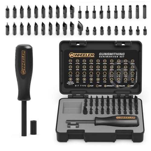 Wheeler 43-Piece Professional Gunsmithing Screwdriver Set with Magnetic Screwdriver Handle and Storage Case for Gunsmithing