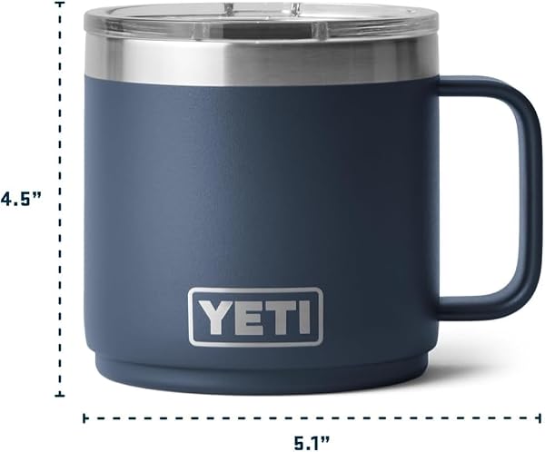 YETI Rambler 14 oz Ceramic Lined Stackable Mug, Vacuum Insulated, Stainless Steel with MagSlider Lid, Wetlands Camo - 3