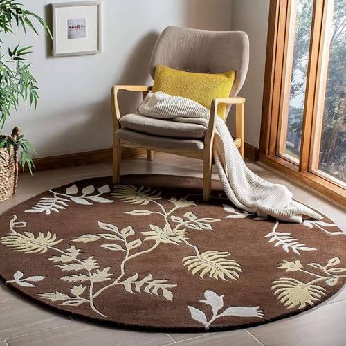Image of Sifa Carpet Round Handmade Mid-Century Modern Abstract Premium Wool Entryway Foyer Living Room, Bedroom Kitchen Area Rug, Weight -21 Pund, Size-6x6 Feet (72x72 Inch Round)
