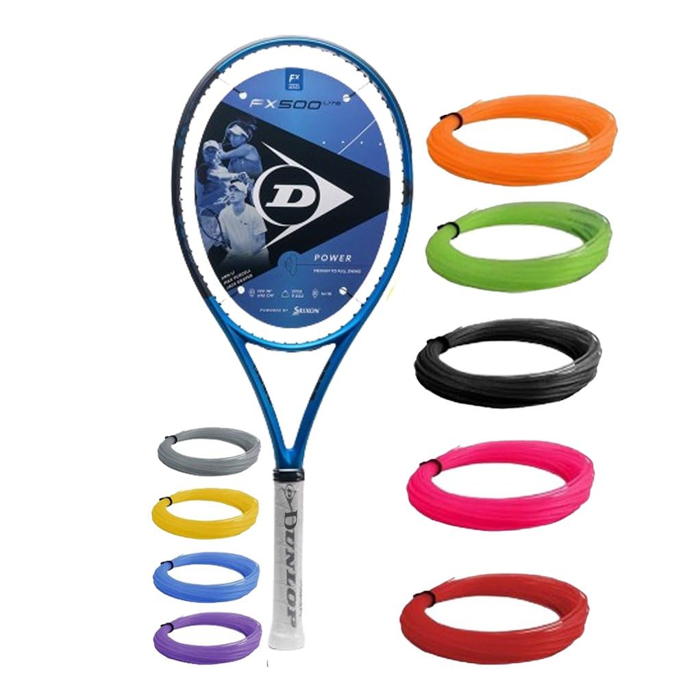Dunlop FX 500 LITE Tennis Racket - Get Speed and Power in a Lightweight Package - Strung with Synthetic String in Your Choice of Color and Tension (4 1/4)