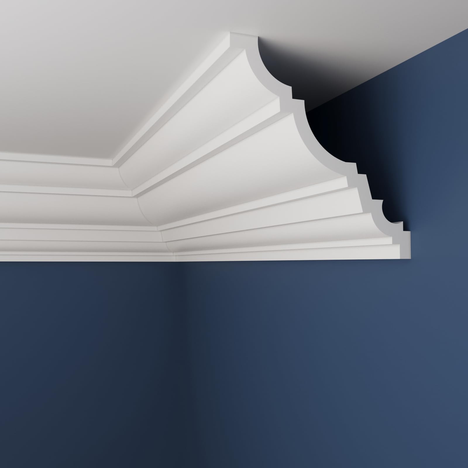WOLDECOR Coving for Ceilings, White XPS Cornice, Lightweight Ceiling Coving & Moulding, Paintable Decorative Trim, Easy DIY Installation for Modern Interiors (2m, WW02) — image 1