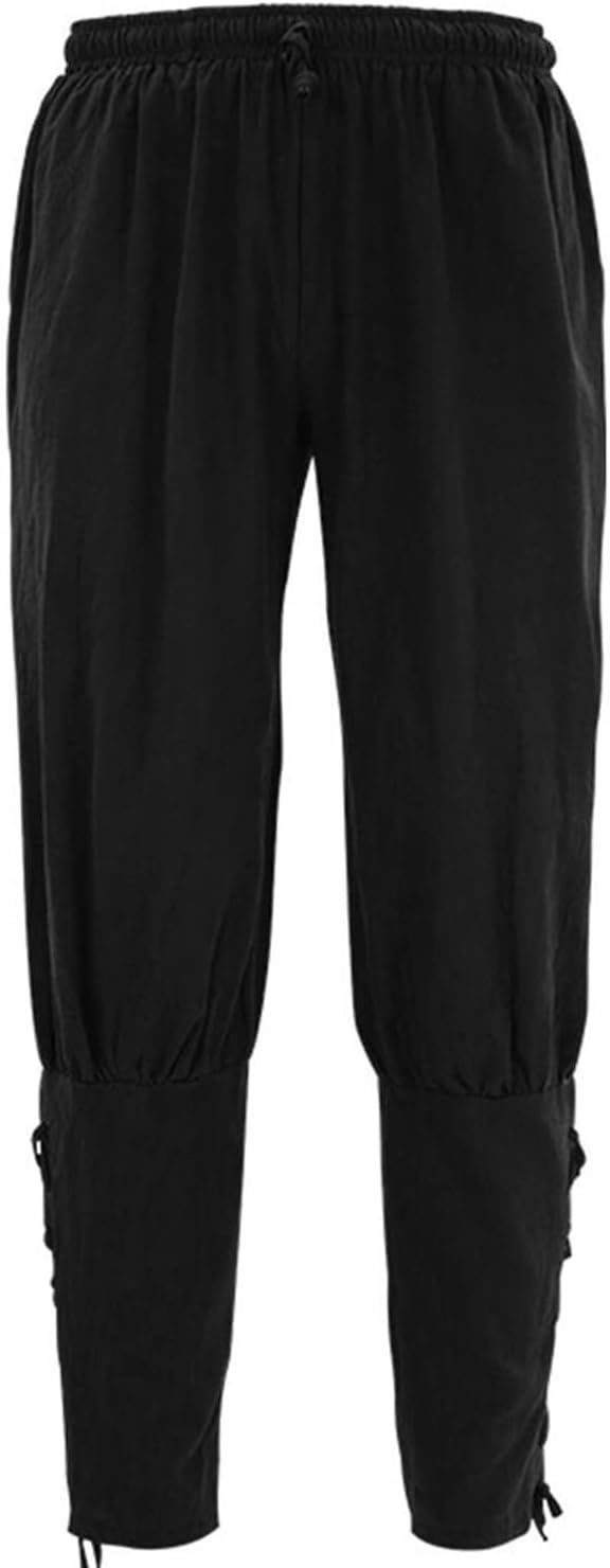 Mens Womens Ankle Banded Pants Medieval Viking Pirate Cosplay Pants Renaissance Trousers for Adult - Image 2