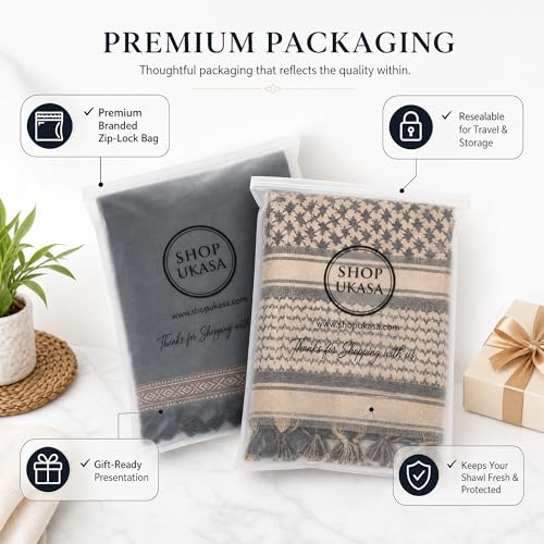 Image of Cotton Shemagh Keffiyeh Scarf - Lightweight Tactical Desert Head Neck Wrap, Sun Protection Outdoor Scarf for Summer Hiking