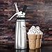Whipped Cream Dispenser By Pura Vida - Durable, All Aluminum Body & Head - 3 Stainless Steel Decorating Tips & A Brush - Half Quartz Size - Dishwasher Safe