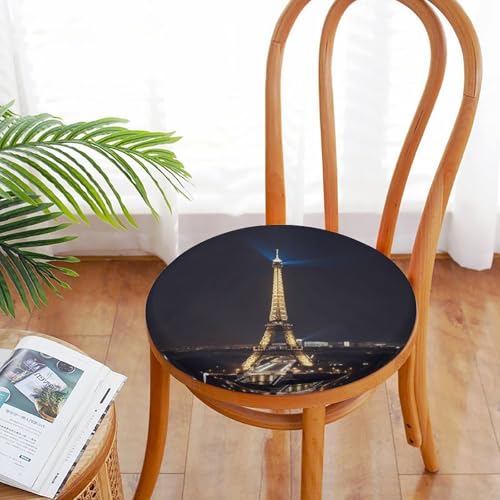 Cojín redondo París Torre Eiffel de 39 cm con funda extraíble para silla 6