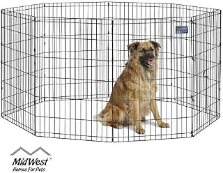 MidWest Foldable Metal Exercise Pen / Pet Playpen, 24"W x 36"H