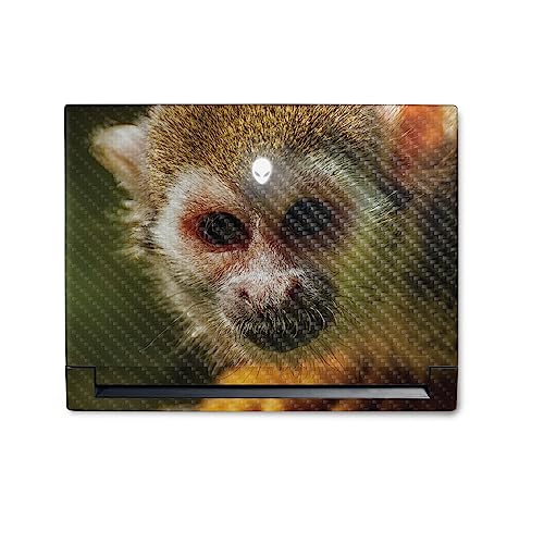 Image of MightySkins Carbon Fiber Skin Compatible with Alienware M18 R1 (2023) Full Wrap Kit - Squirrel Monkey | Protective, Durable Textured Carbon Fiber Finish | Easy to Apply | Made in The USA