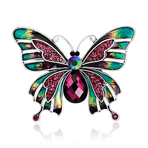 Image of Variety Styles Butterfly Brooch - Multi-Color Rhinestone Crystal Brooch Pin Cute Butterfly Shape Corsages Brooches Decoration Gift for Women