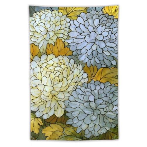 Tenture murale esthétique chrysanthème en polyester premium Jubonexis
