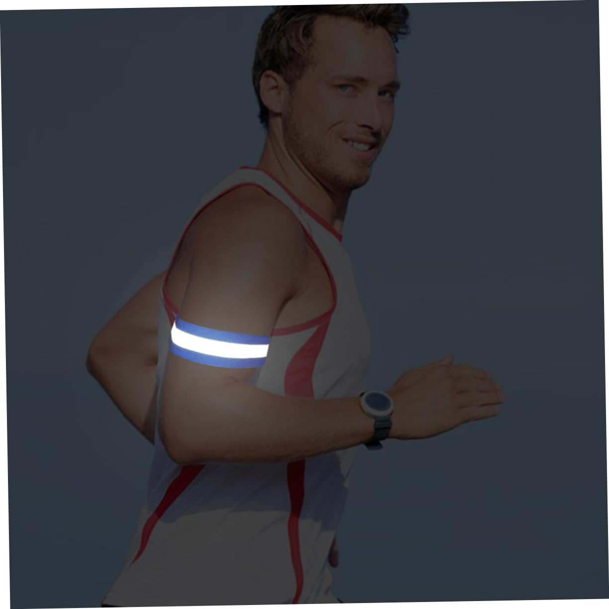 ibasenice Muñequera Reflectante Reflexivo Corredores Pulsera Led Cinturón De Correr Ligero Seguridad Alto Noche Visibilidad Pulseras Reflectantes Al Aire Libre Azul