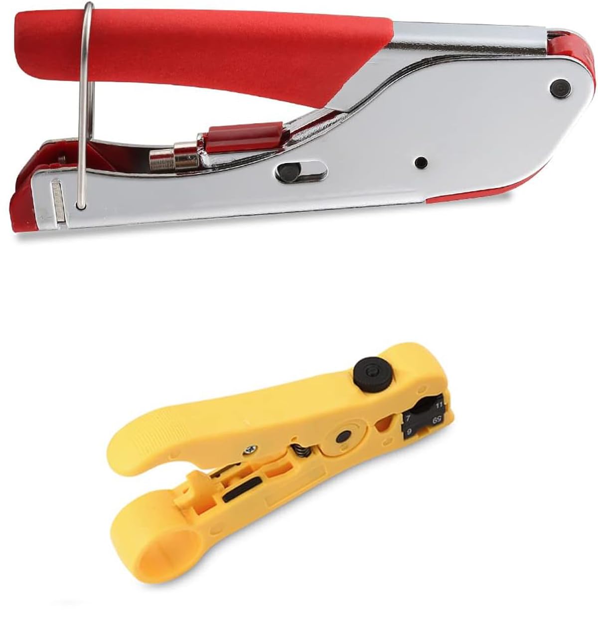 Uptodateproducts rg6-stripper-too Crimping Multitool Wire Stripping Pliers Connector Compressor Crimping Tool Coaxial Cable Wire TV Crimping Tool, Waterproof Connectors Tool Manual Crimper (B0D2NP425B) Amazon Price History, Amazon Price Tracker