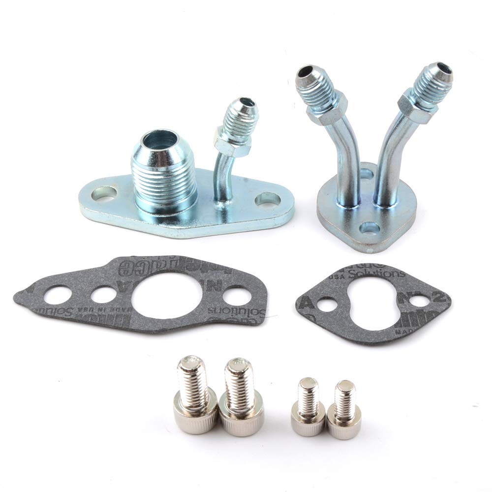 Turbo Water &Oil Feed Return Flange Kit Compatible with TOYOTA CT9 CT12 CT20 CT26 4AN