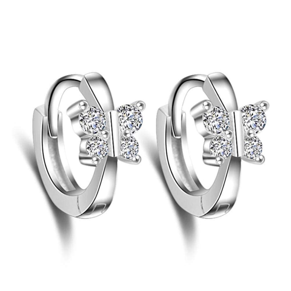 Pendientes de plata 925 sin alergia con cristal transparente de mujer 6