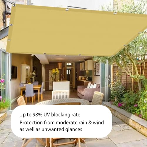 Voile d'ombrage 320x360 cm imperméable jaune sable pour terrasse