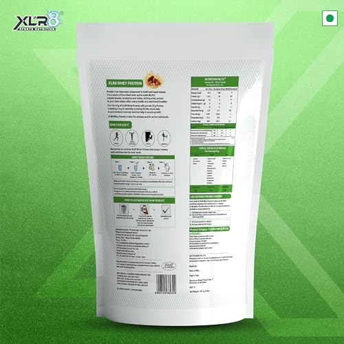 Image of XLR8 Whey Protein, Protein Powder with 24 g Protein Content & 5.4 g BCAA (907 g (Pack of 1), Kesar Badam)