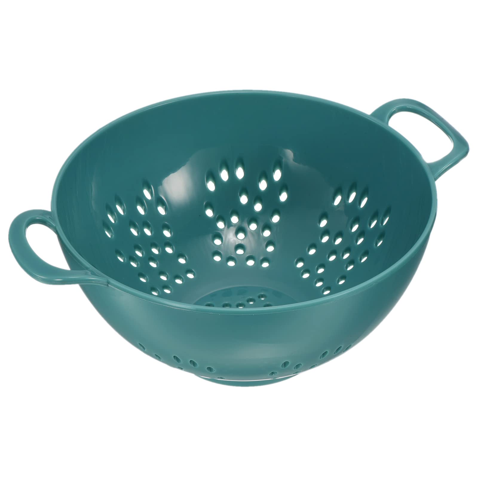 sourcing map Mini Food Colander with Double Handles, Rice Washing Strainer Plastic Fruit Pasta Drainer, Kitchen Food Mesh Colander for Vegetable Fruit-Army Green