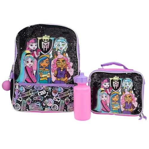 Conjunto de mochilas escolares AI ACCESSORY INNOVATIONS com 5 peças, mochila escolar para meninos e meninas de 40 cm com bolso frontal com zíper, Large