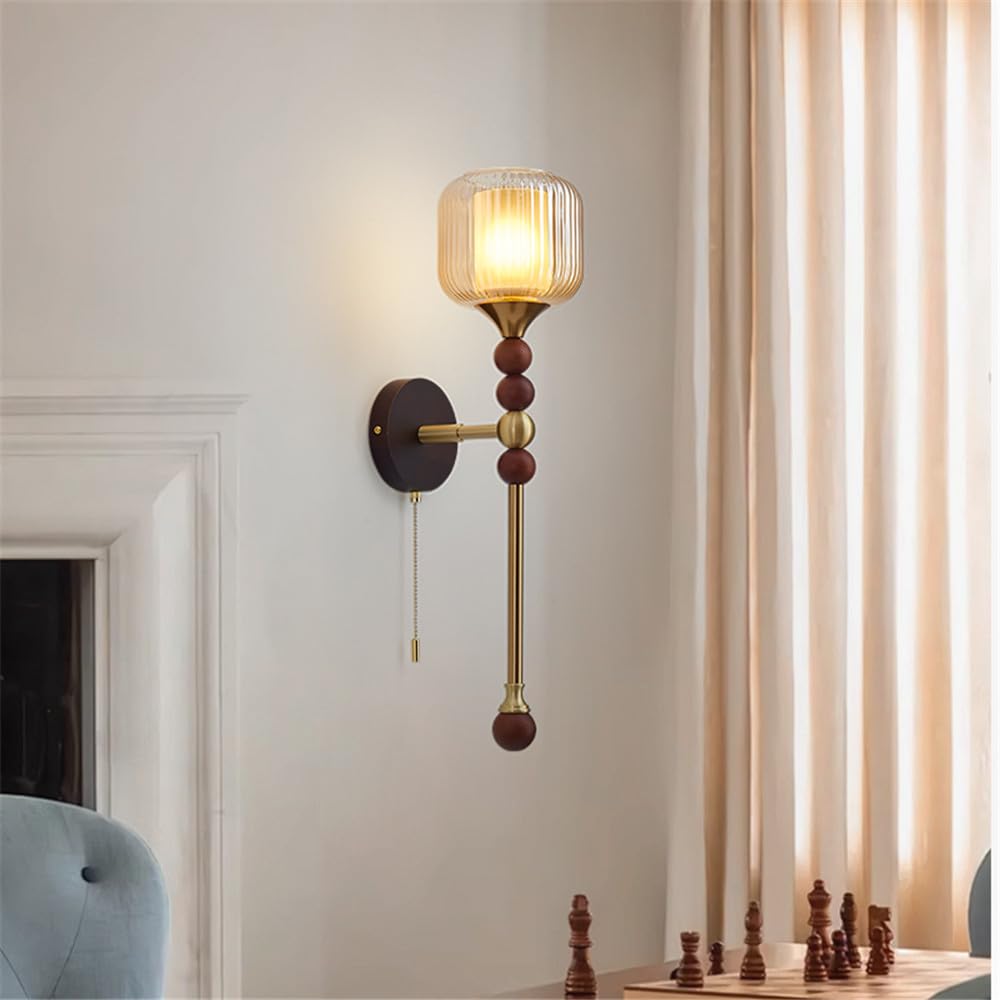 KXEcoLife Contemporary Wall Lamp LED American Retro Living Room Bedroom Study Villa Hotel Staircase Aisle Corridor Light (Style 8)