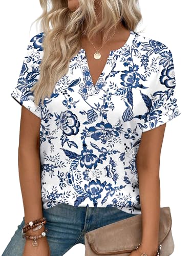 Image of WIHOLL Womens Blouses Spring Tops Short Sleeve Shirts Dressy Casual Summer Vacation Fashion Clothing 2026