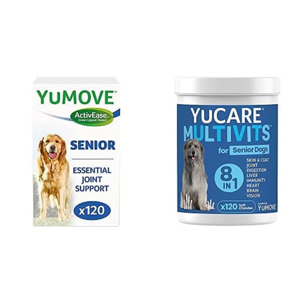 LintbellsYuMOVE Senior Dog | 120 Tablets and YuCARE MultiVits Supplement for Senior Dogs | 8-in-1 Daily Vitamins | 120 - Multivitamin Chew