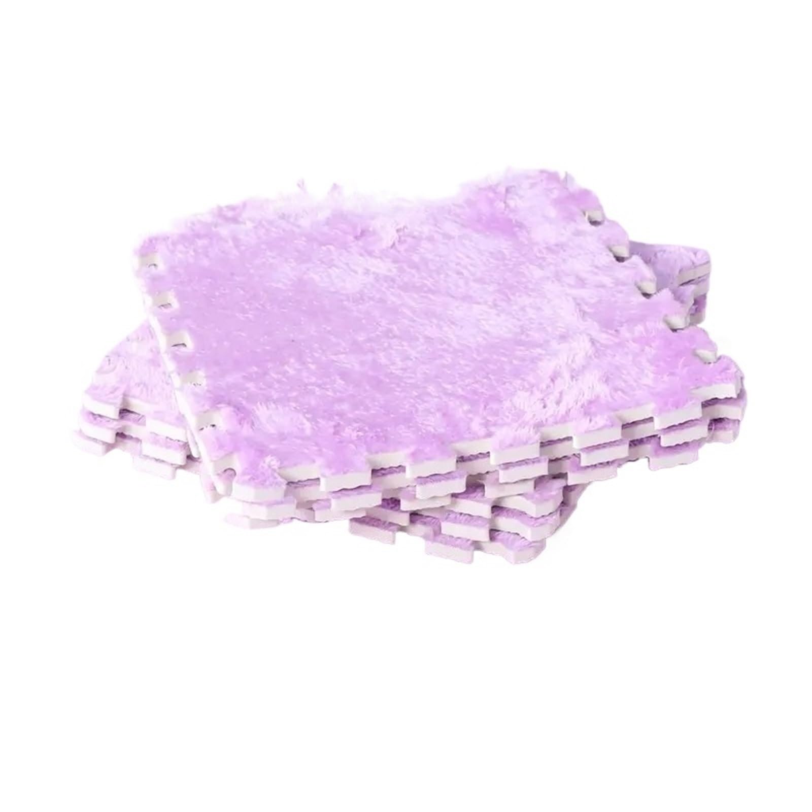 Pluszowa mata puzzlowa, Pluszowa mata podłogowa z pianki Puzzle Multicolor Square 10/20 szt. Do salonu i sypialni(Purple,20Pcs)