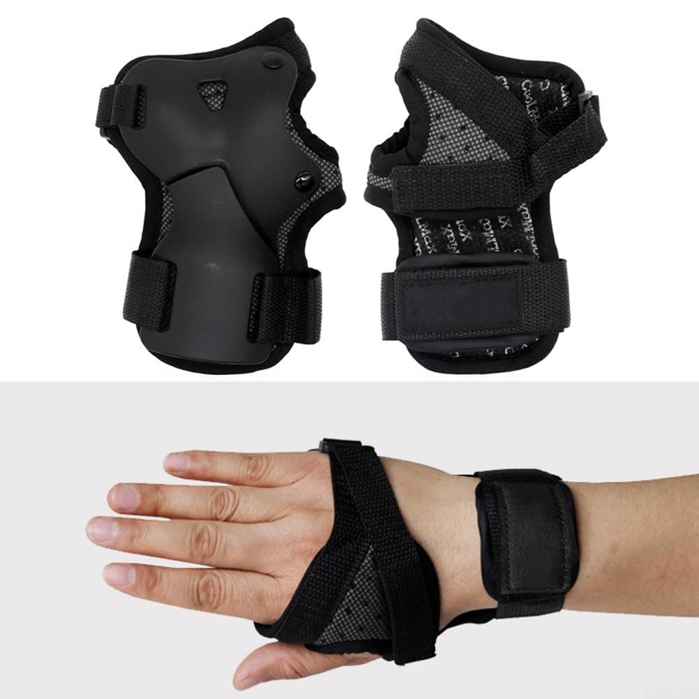 DAZZLEEX 1 par de muñequeras protectoras para patinaje, patinaje sobre ruedas, snowboard y patinaje (L)