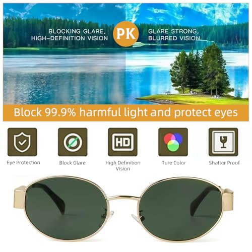 Image of PROBEROSSunglasses for Women- Fashion Retro Sunglasses, Anti-glare Tinted Lens, Round Metal Frame Sunglasses, with PU Sunglasses Case, Microfiber Lens Cloth, Screwdrive, Soft Pouch