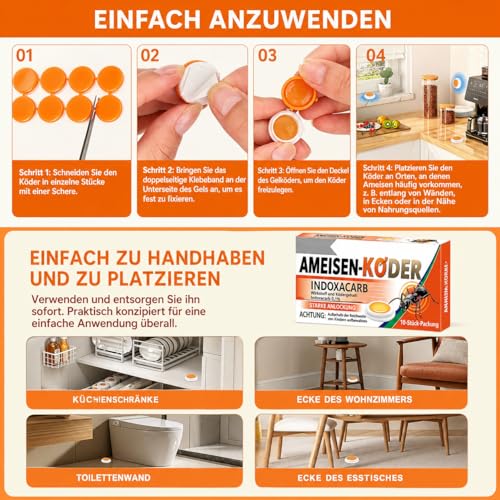 40 tück Ameisen Fänger Köder, Ameisenköderdose, Ameisenfalle, Geeignet für den Innen und Außenbereich, Langanhaltend und Effektiv, Einfacher Reinigung,im Haus,auf der Terrasse & im Garten 2x20er Pack
