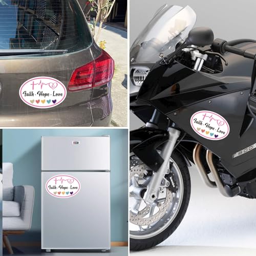 Image of Faith Hope Love Heart Car Magnet Decal for Car, Heavy Duty Automotive Truck SUV Magnet Decal