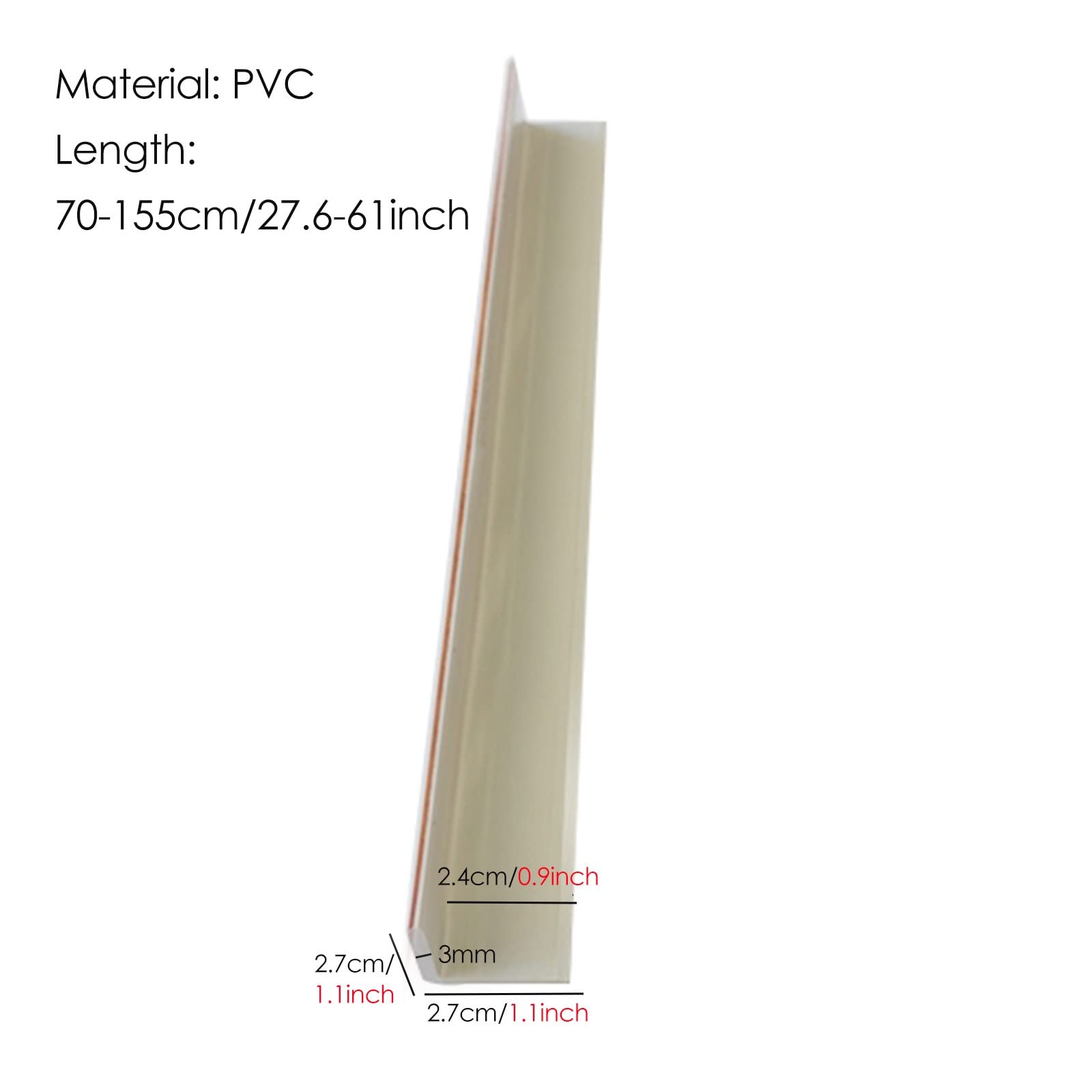 Ochrona narożników ścian, wodoodporna, wykonana z PVC - Poduszka ochronna do krawędzi ścian wewnętrznych, idealna do mebli w salonie i sypialni, 110 cm (43,3 cala) - Nadaje się do szafek i ma