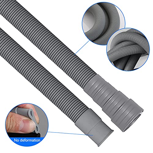 REKALRO Waschmaschinenschlauch 5m, Ablaufschlauch Verlängerung mit Bügel, Abwasserschlauch mit Verbinderl und 2 Schlauchschellen, Ø 20mm Ablaufschlauchverlängerung für Waschmaschine Geschirrspüle