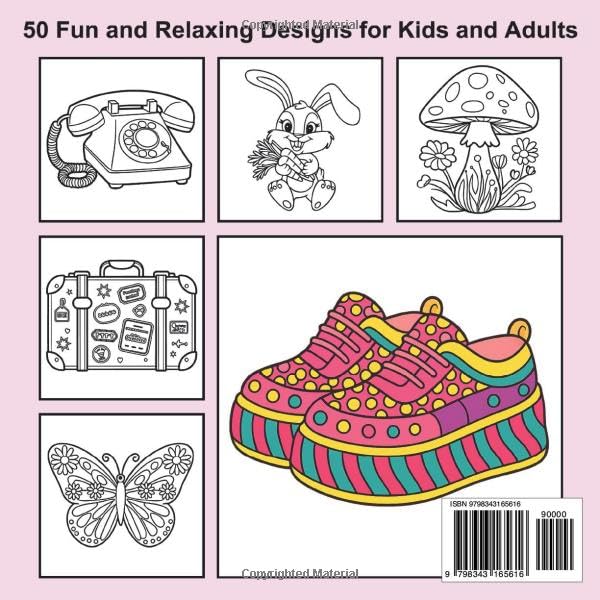 Cute & Groovy: Coloring Book for Adults and Kids, Bold and Easy, Simple and Big Illustrations of Pretty Cute Things in Lovely Creative Designs for Relaxation and Stress Relief (Bold & Easy Coloring) - Image 2