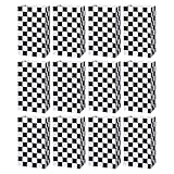 Veemoon Bolsas de Obsequio para Fiesta de Coches de Carreras, 12 Piezas, Papel Kraft Resistente Estampado a Cuadros en Tonos Claros y Oscuros, Ideales para Cumpleaños y Halloween