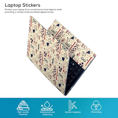 Image of Galaxsia Designer.Pattern Top+Wrist Pad Vinyl Laptop Skin /Sticker /Cover Upto 15.6 Inches Laptops Laminated-Removable-HD Quality Compatible for Hp-Dell-Sony-Lenovo-Asus etc.(15x10 Inches)