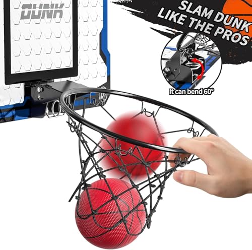 TEMI Basketballkorb Indoor, Mini-Basketballkorb mit 4 Bällen, über die Tür Basketballbrett für Kinder und Erwachsene, Basketball-Spielzeug für Jungen Mädchen Alter 3 4 5 6 7 8 9 10 11 12