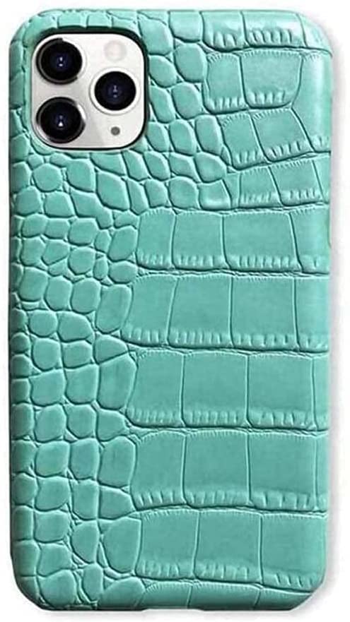 Coque antichoc iPhone 11 Pro Max bleu respirante motif crocodile