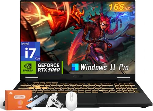 Image of ASUS TUF 2025 Gaming F16 Gaming Laptop, 16 inch FHD+ 165Hz 16:10 Display, Intel 14th Core i7-14650HX, NVIDIA RTX 5060 GDDR7 GPU, 32 GB DDR5, 2 TB SSD, Backlit Keyboard, Windows 11 Pro, w /Accessories