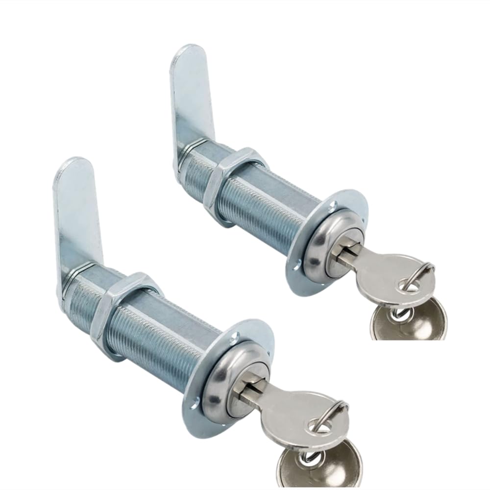 2pack Cabinet Cam Locks 54mm, Mailbox Lock with Key Different, Letter Post Box Lock, Secure Files Drawers Dresser Cupboard Locks