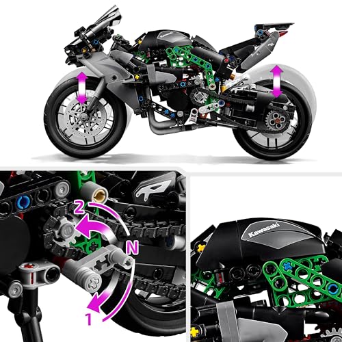 LEGO Technic La Moto Kawasaki Ninja H2R, Jouet de Construction pour Enfants, Set à Collectionner, Idée Cadeau pour Garçons et Filles Dès 10 Ans, Modèle à Construire, Favorise le Jeu en Autonomie 42170