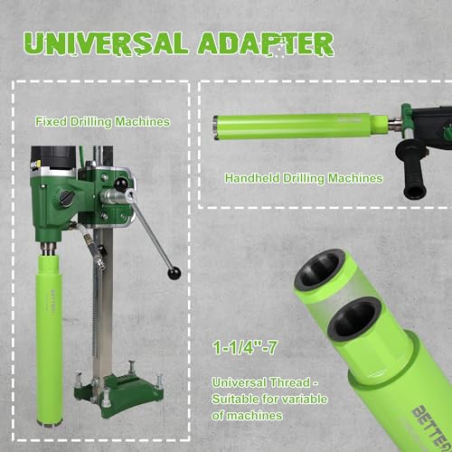Betteri WET-2-1/2 INCH 65MM 2-1/2 Inch Concrete Core Drill Bit, 1-1/4"-7 Threaded Core Drill Bit, 14 Inch Drilling Depth Laser Welded Core Drill Bit For Reinforced Concrete Hard Brick Masonry thumb #1