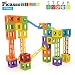 PicassoTiles PTR45 Roller Coaster Steam 45 Pcs 3D Creativity Magnet Building Block, Construction Educational Track Building Block Set w/ 5 Different Shapes and Idea Book