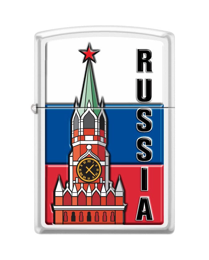 Encendedor Zippo Kremlin Flag Rusia Blanco Mate miniatura 1