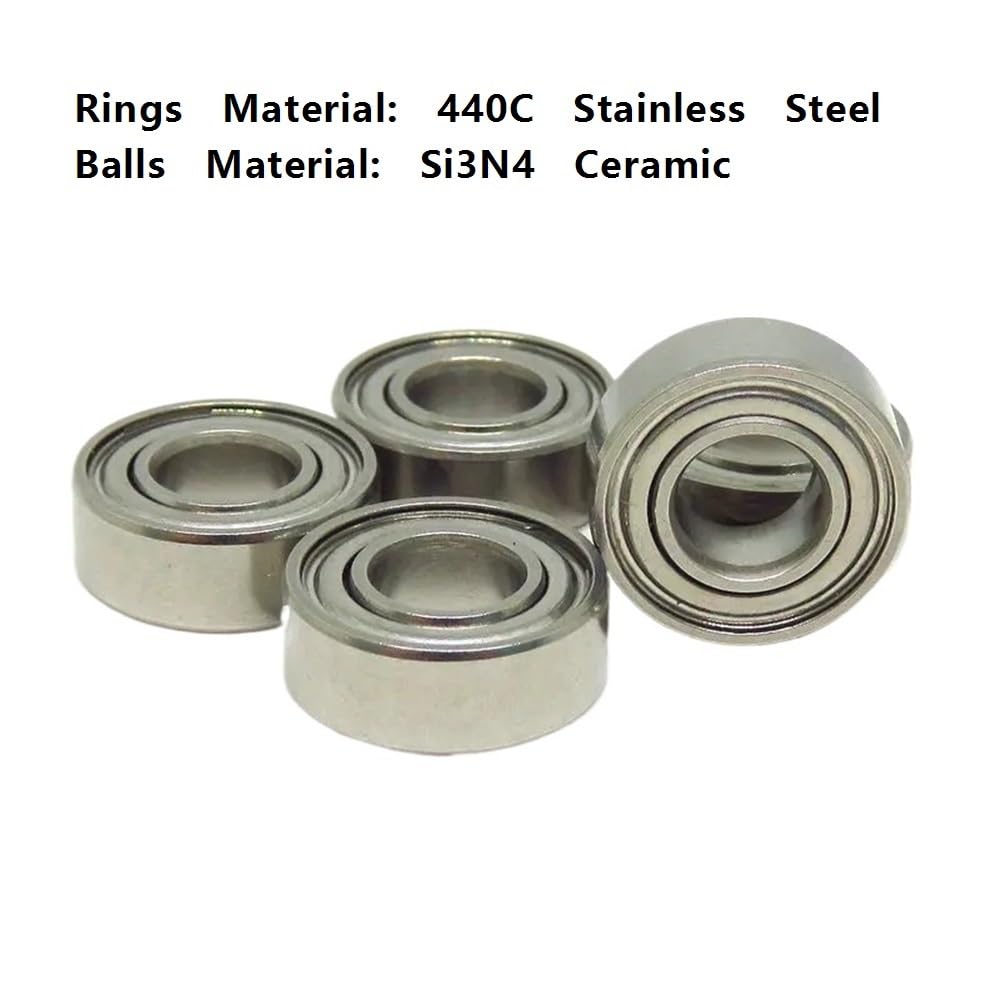 Rodamiento ranurado 10 rodamientos de bolas cerámica híbridos acero inoxidable SMR52C-148C ZZ, ABEC-7 2,5-4 mm ancho for motores(5x9x3mm)