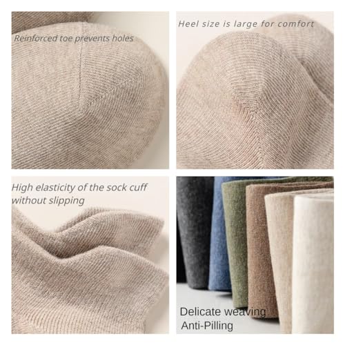 Men's 100% Cotton Low Cut Socks 6 Packs Moisture Wicking Socks Size for All Seasons 6-10/11-154