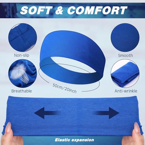 Image of 18 Pcs Sports Sweatbands for Men Women Camo Headbands Workout Non Slip Headbands Breathable Head Band Fitness Stretchy Unisex Hairband for Yoga Running Cycling Ball