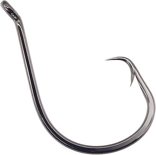 Miniatura 5 de XFISHMAN Anzuelos Circulares - Equipo de Pesca - Ganchos de Pulpo - Agua Salada - Paquete de 50 #1 – 12/0 Negro -,Rojo