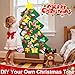 4 Ft Stocking Stuffers Felt Christmas Tree for Toddlers, DIY Felt Craft Kits with 30 Ornaments 10ft Multi-Colored LED String Lights Christmas Wall Hanging Decor Xmas Kids Gifts Toys Party Supplies