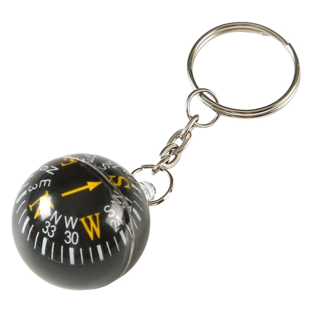 ZEPFJHE Miniature Liquid Filled Ball Compasses Keychain Charm for Accurate Direction During Excursions and Outdoor Activities