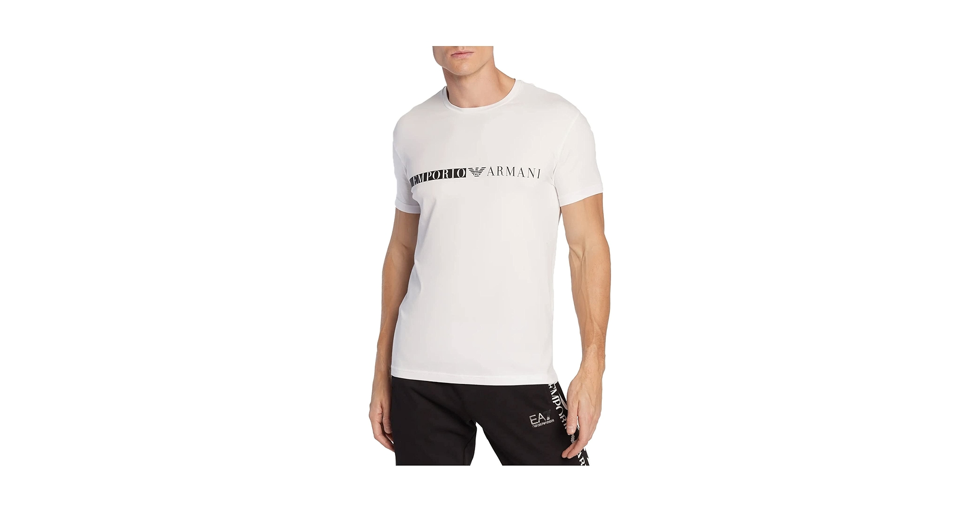 Emporio Armani mens Side Logoband Short Sleeve Fitted Fit T