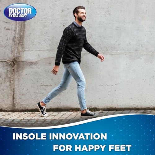 Image of DOCTOR EXTRA SOFT Pain Relief Trimmable Gel Insoles Pack of 2 Pair for Men's Size 7-11| Comfortable & Breathable| Lightweight & Durable| Ideal For Loose Shoes or Replacing Existing Insoles /Inserts